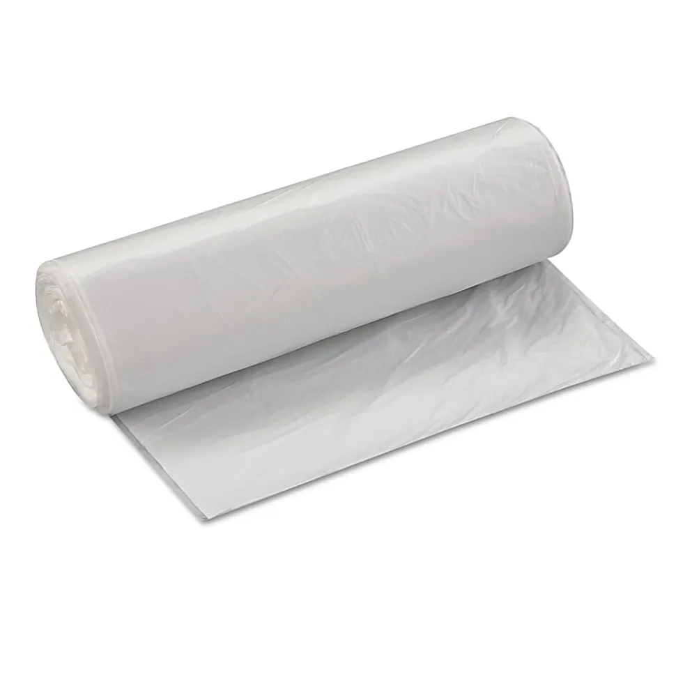 Interplast Group High Density Commercial Can Liner Value Pack, 33 gal, 0.55 mil, 14 mic, 33" x 39", Clear, 25 Bags/Roll, 10 Rolls/CT