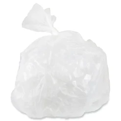 Interplast Group High Density Commercial Can Liners, 10 gal, 0.2mil, 5 mic, 24" x 24", Natural, Perforated Roll, 50 Bags/Roll, 20 Rolls/Carton