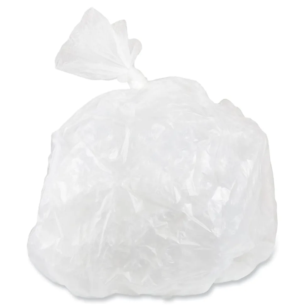 Interplast Group High Density Commercial Can Liners, 10 gal, 0.2mil, 5 mic, 24" x 24", Natural, Perforated Roll, 50 Bags/Roll, 20 Rolls/Carton