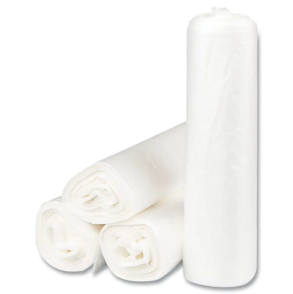 Interplast Group High Density Commercial Can Liners, 16 gal, 0.24 mil, 6 mic, 24" x 33", Natural, Interleaved Roll, 50 Bags/Roll, 20 Rolls/Carton