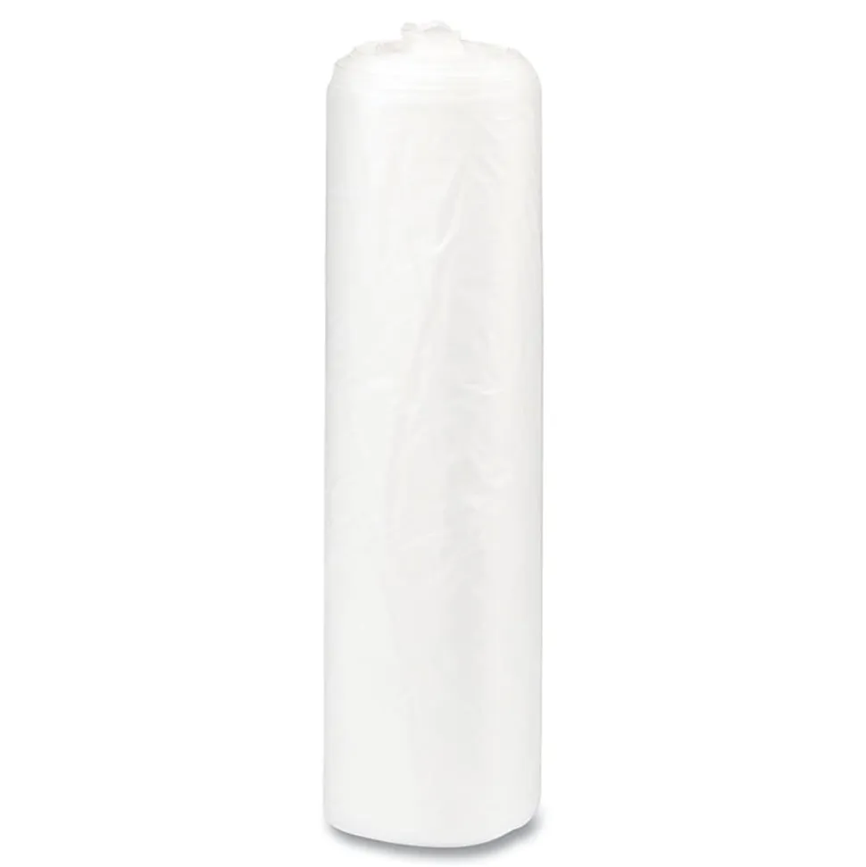 Interplast Group High Density Commercial Can Liners, 16 gal, 0.24 mil, 6 mic, 24" x 33", Natural, Interleaved Roll, 50 Bags/Roll, 20 Rolls/Carton
