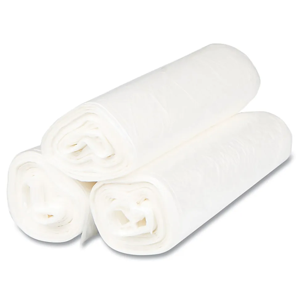 Interplast Group High Density Commercial Can Liners, 16 gal, 0.24 mil, 6 mic, 24" x 33", Natural, Interleaved Roll, 50 Bags/Roll, 20 Rolls/Carton