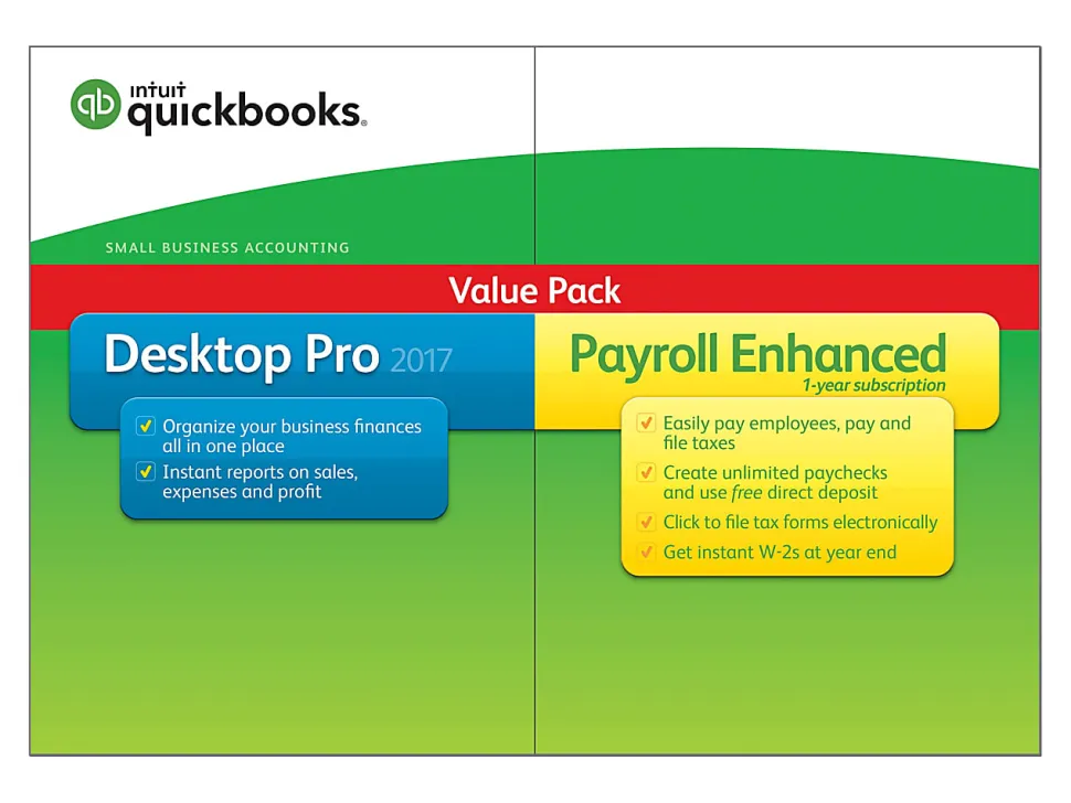 Intuit® QuickBooks® Desktop Pro With Enhanced Payroll 2017, Disc