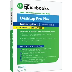 Intuit® QuickBooks® Desktop Pro Plus With Enhanced Payroll, 2022, For Windows®, Disc/Download