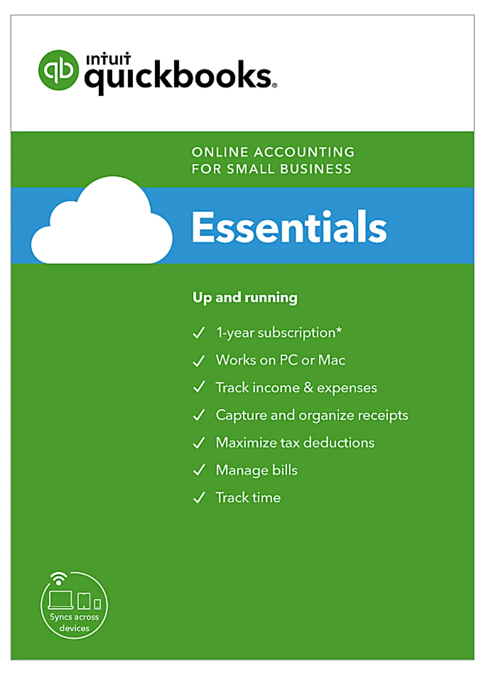Intuit® QuickBooks® Online Essentials 2019, For PC/Mac®, 1-Year Subscription, Download