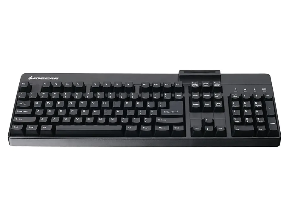 IOGEAR Integrated Keyboard/CAC Reader -USB 2.0 Type A Interface - 104 Key(s) - GKBSR202TAA