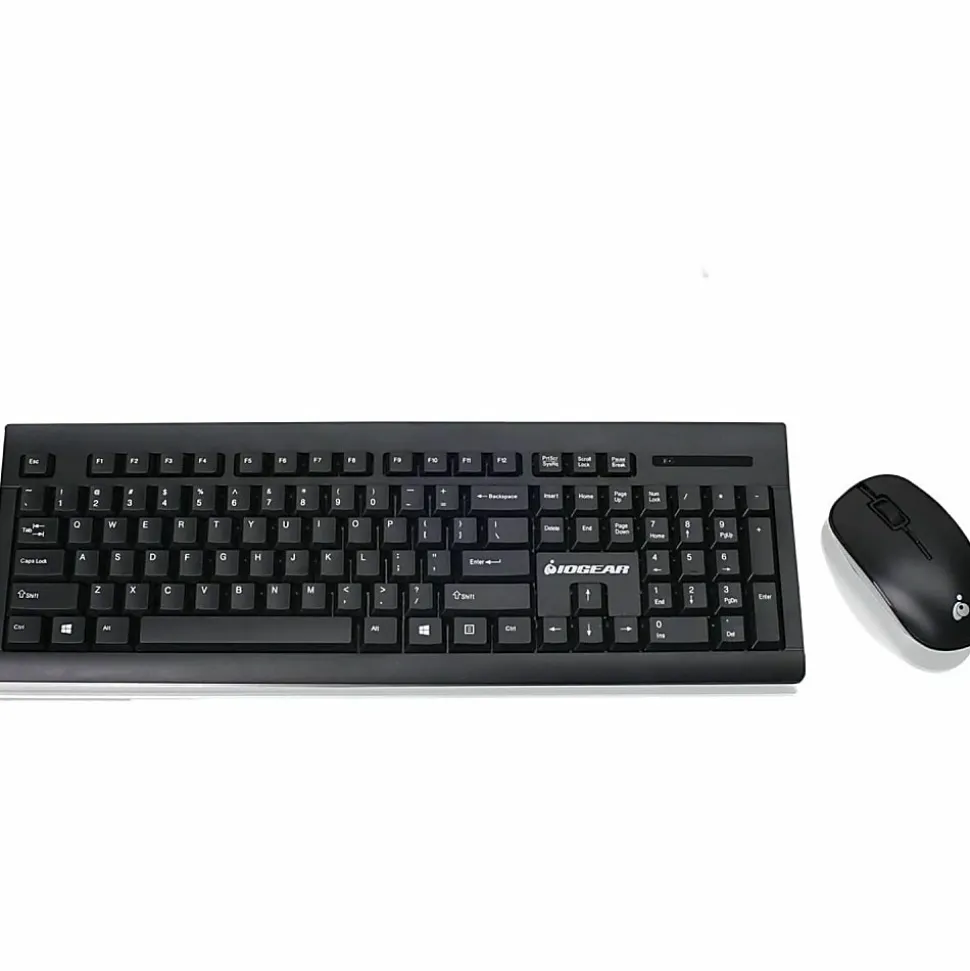 IOGEAR Long range wireless keyboard and mouse combo - USB Wireless RF - USB Wireless RF Mouse - AAA, AA - Compatible with Computer - GKM552RB
