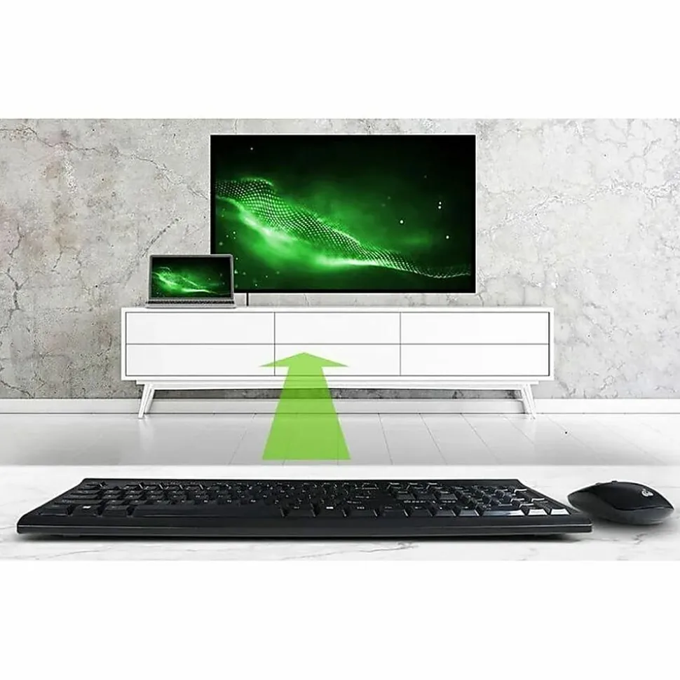 IOGEAR Long range wireless keyboard and mouse combo - USB Wireless RF - USB Wireless RF Mouse - AAA, AA - Compatible with Computer - GKM552RB