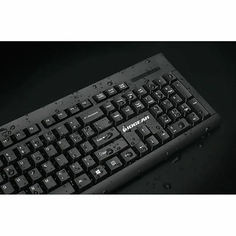 IOGEAR Long range wireless keyboard and mouse combo - USB Wireless RF - USB Wireless RF Mouse - AAA, AA - Compatible with Computer - GKM552RB