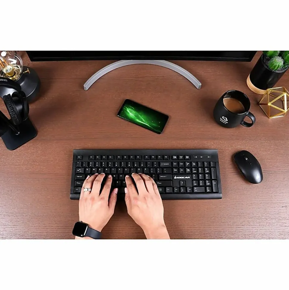 IOGEAR Long range wireless keyboard and mouse combo - USB Wireless RF - USB Wireless RF Mouse - AAA, AA - Compatible with Computer - GKM552RB