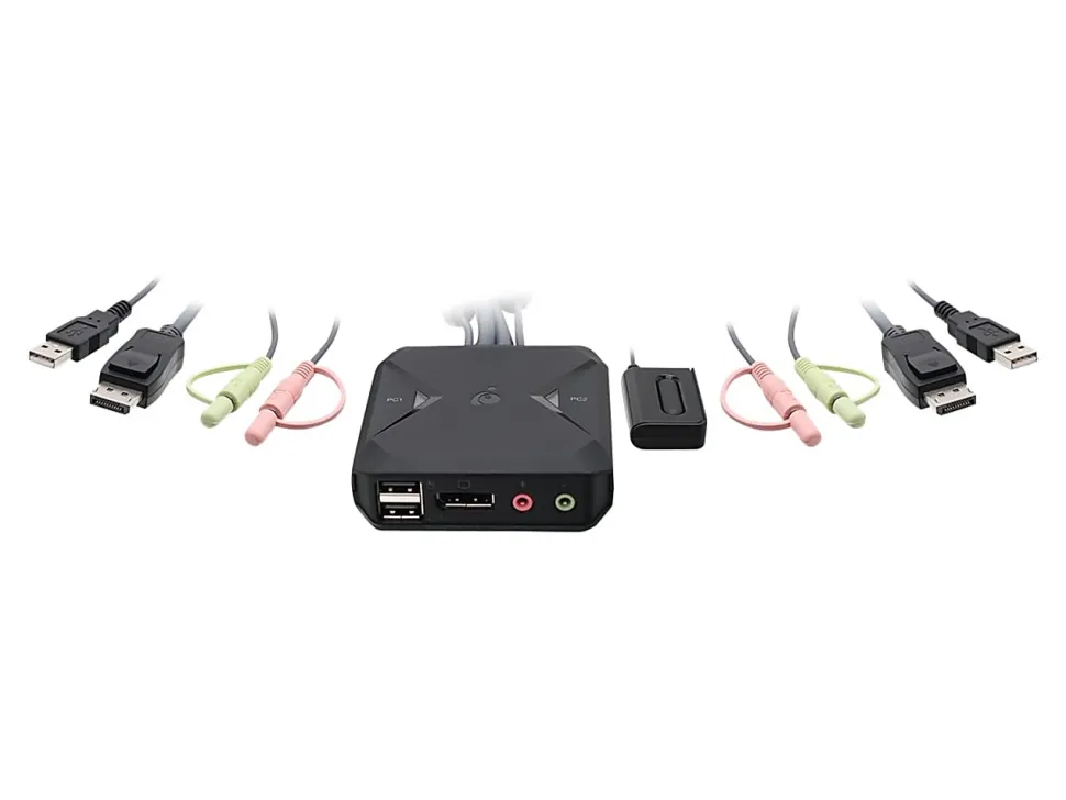 IOGEAR 2-Port 4K USB DisplayPort Cable KVM Switch - KVM / audio switch - 2 x KVM / audio - 1 local user - desktop