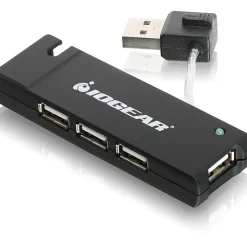 IOGEAR 4-Port USB 2.0 Hub, 0.17’, Black