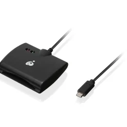 IOGEAR USB-C Smart Card Reader (TAA compliant) - Contact - Cable - USB Type C - Black - TAA Compliant