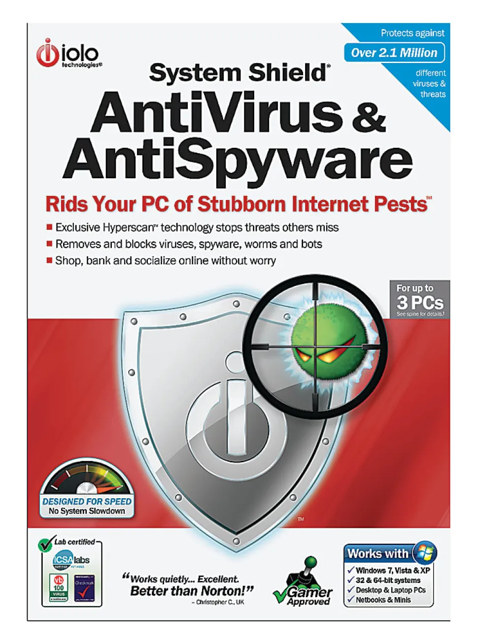 Iolo® System Shield Antivirus And Antispyware, Disc