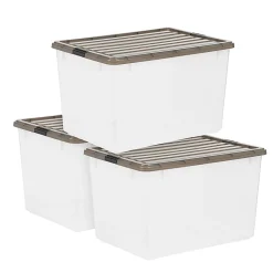 Iris Box, 144 Qt, Gray, Pack Of 3 Boxes