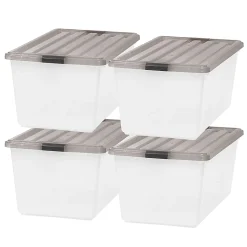 Iris Box, 91 Qt, Gray, Pack Of 4 Boxes