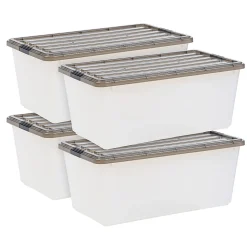 Iris Box, 91 Qt, Gray, Pack Of 4 Boxes
