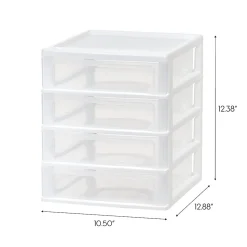 Iris Desktop Drawer Unit, 4 Drawers, White