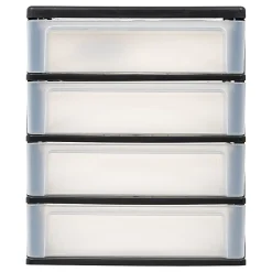 Iris Desktop Drawer Unit, 4 Drawers, Black