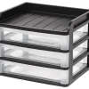 IRIS® 3-Drawer Medium Desktop Storage, 11 1/4"H x 14 1/4"W x 11 13/16"D, Black