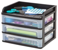 IRIS® 3-Drawer Medium Desktop Storage, 11 1/4