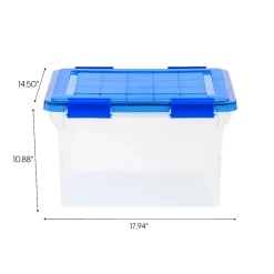 Iris® Element-Resistant Ultimate Storage Box, Letter/Legal, 8 Gallon, 20-1/8”L x 16-3/16”W x 14-1/4”H, Clear