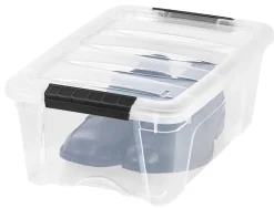 IRIS® Latch Plastic Storage Container With Built-In Handles And Snap Lid, 12.95 Quarts, 16 1/2