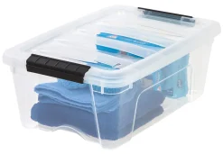 IRIS® Latch Plastic Storage Container With Built-In Handles And Snap Lid, 12.95 Quarts, 16 1/2