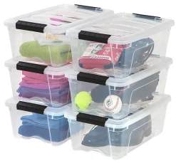IRIS® Latch Plastic Storage Container With Built-In Handles And Snap Lid, 12.95 Quarts, 16 1/2