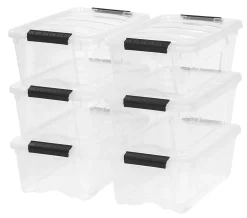 IRIS® Latch Plastic Storage Container With Built-In Handles And Snap Lid, 12.95 Quarts, 16 1/2
