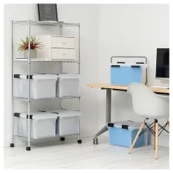 IRIS Letter and Legal Size WEATHERTIGHT File Box, 10 7/8"H x 14 1/2"W x 18"D, Clear, Pack of 6