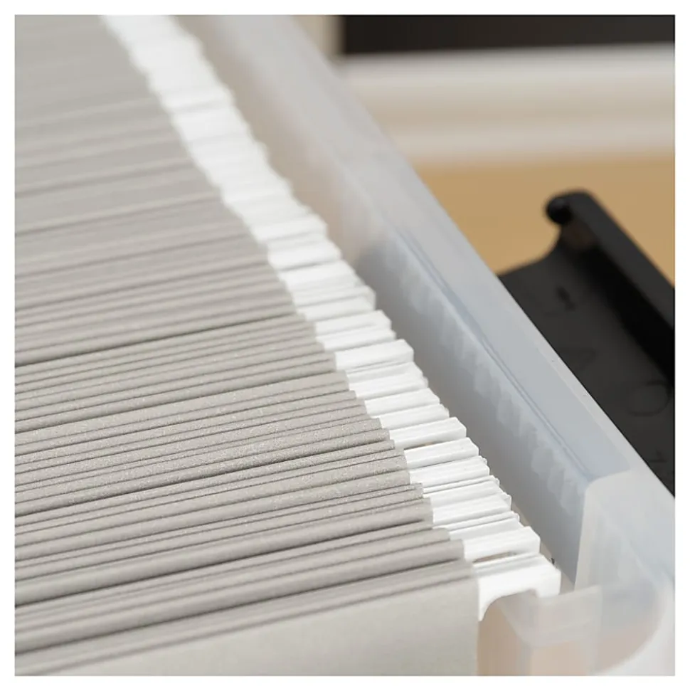 IRIS Letter and Legal Size WEATHERTIGHT File Box, 10 7/8"H x 14 1/2"W x 18"D, Clear, Pack of 6