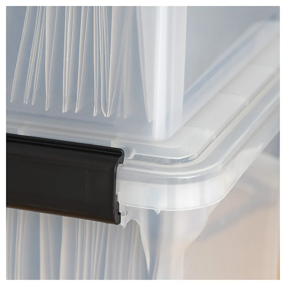 IRIS Letter and Legal Size WEATHERTIGHT File Box, 10 7/8"H x 14 1/2"W x 18"D, Clear, Pack of 6