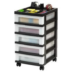 Iris Mini Chest, 5 Drawers, 27 Qt, Black