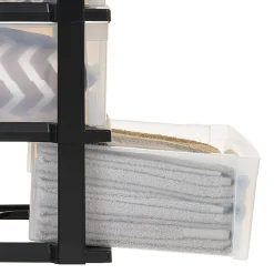Iris Nesting Stacking Wide Chest, 3 Drawers, 29 Qt, Black, Set Of 2 Chests