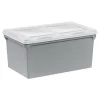 Iris® Plastic Letter-Sized Split Lid File Box, 44 Quart, 24”L x 20-1/16”W x 16-3/16”H, Gray