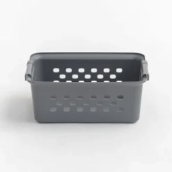 Iris® Plastic Storage Baskets, Small, 4.25”H x 8.75”W x 11.125”D, Gray, Set Of 10 Baskets
