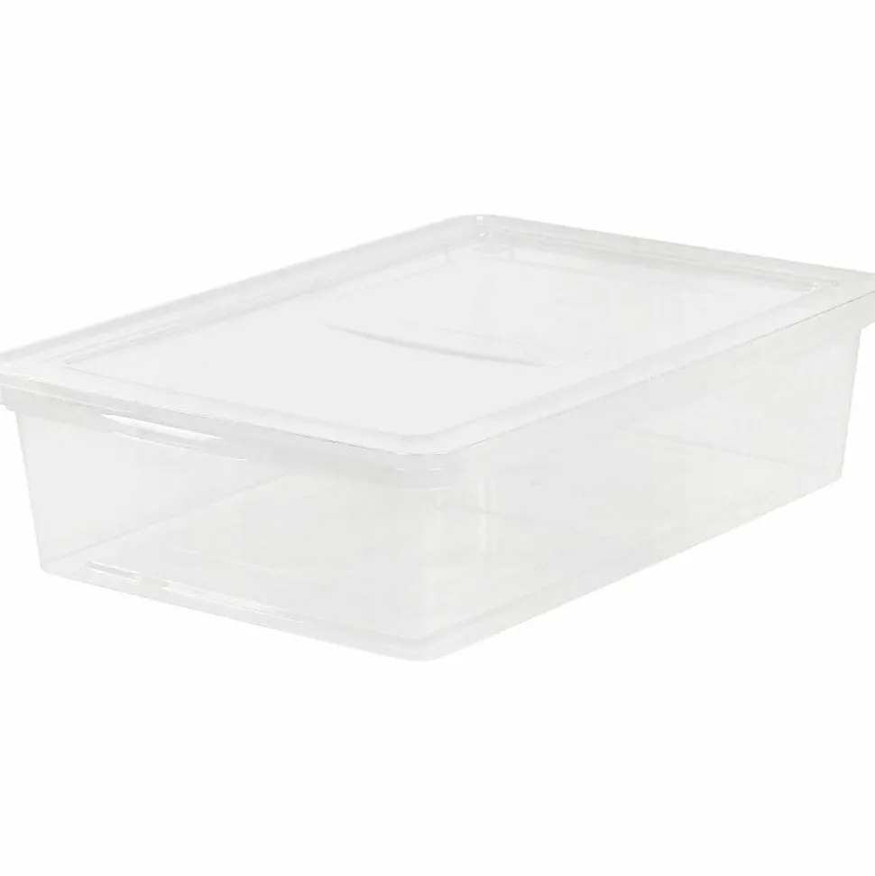 IRIS 28-quart Storage Box - External Dimensions: 24"x 16.3" Depth x 6" - 7 gal - Snap-in Lid Closure - Stackable - Plastic - Clear - - 200420