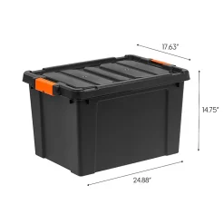 Iris® Remington Heavy Duty Store-It-All Totes, 19 Gallon, Black, Set Of 4 Totes