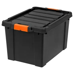 Iris® Remington Heavy Duty Store-It-All Totes, 19 Gallon, Black, Set Of 4 Totes