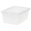 Iris® Snap Top Storage Boxes, 3.6 Gallon, Clear, Set Of 6 Boxes