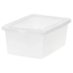 Iris® Snap Top Storage Boxes, 3.6 Gallon, Clear, Set Of 6 Boxes