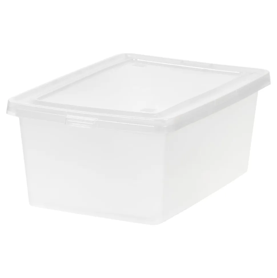 Iris® Snap Top Storage Boxes, 3.6 Gallon, Clear, Set Of 6 Boxes