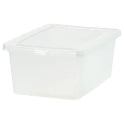 Iris® Snap Top Storage Boxes, 4.25 Gallon, Clear, Set Of 8 Boxes, 585103