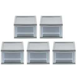 Iris® Stackable Storage Bins With Drawers, 5-13/16