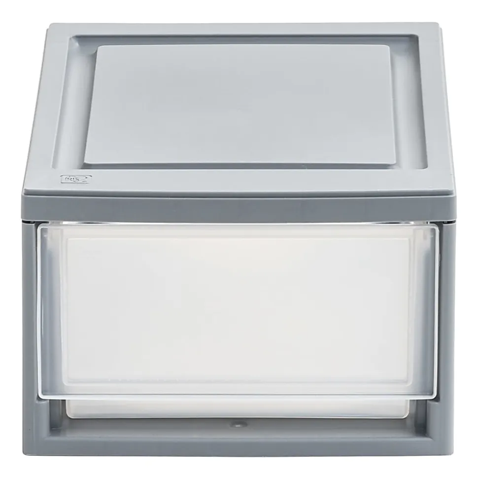 Iris® Stackable Storage Bins With Drawers, 5-7/16"H x 8-1/2"W x 13-1/8", Gray, Set Of 5 Bins