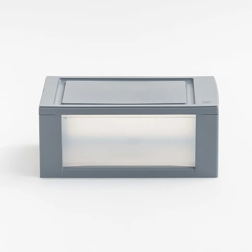 Iris® Stackable Storage Bins With Drawers, 5-7/16"H x 8-1/2"W x 13-1/8", Gray, Set Of 5 Bins