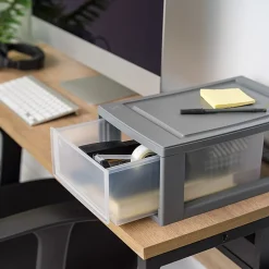 Iris® Stackable Storage Bins With Drawers, 5-7/16