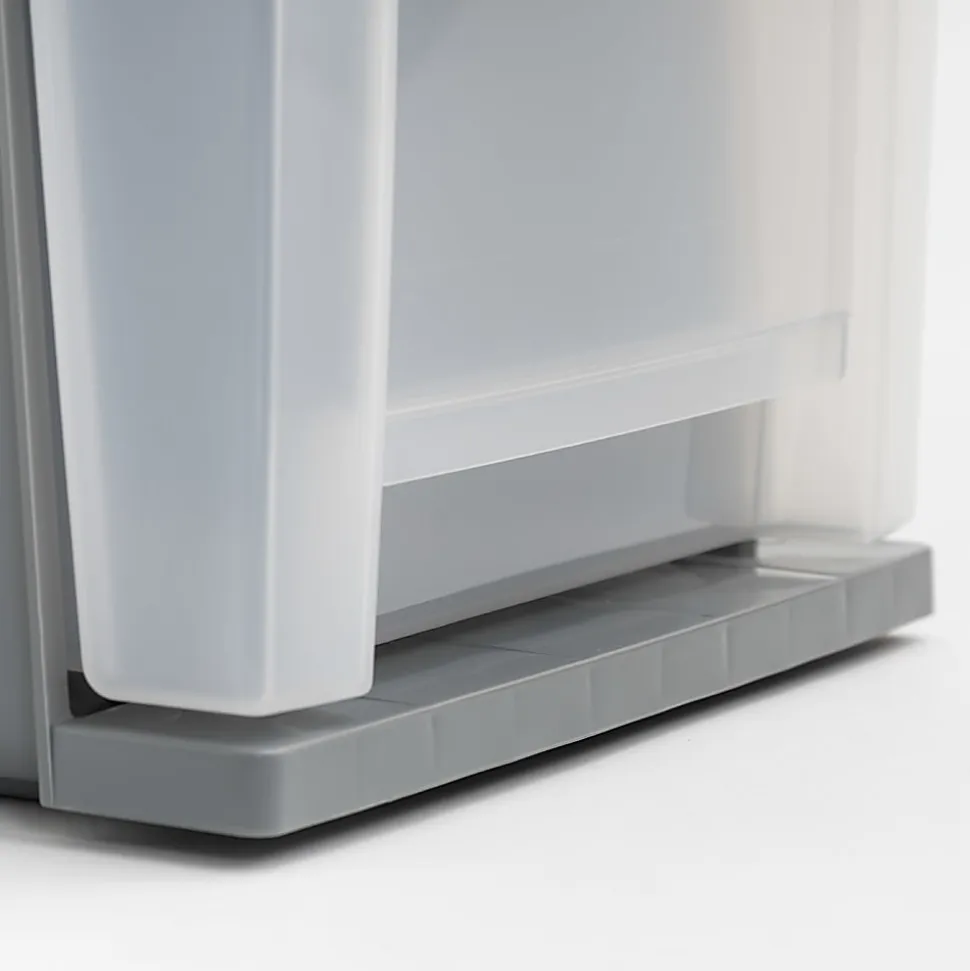 Iris® Stackable Storage Bin With Drawer, 5-13/16"H x 8-3/4"W x 12-3/4"D, Gray