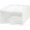 IRIS Stackable Storage Box Drawer - External Dimensions: 19.6"x15.8"x 9" - 15 lb - 7.72 gal - Stackable - Plastic - Clear, White -  - 129771